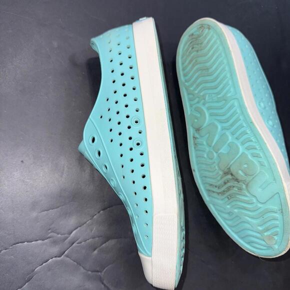Native Adult Unisex Jefferson Waterproof Outdoor Aqua Blue Slip-On Shoes W8 M6 - Picture 5 of 13